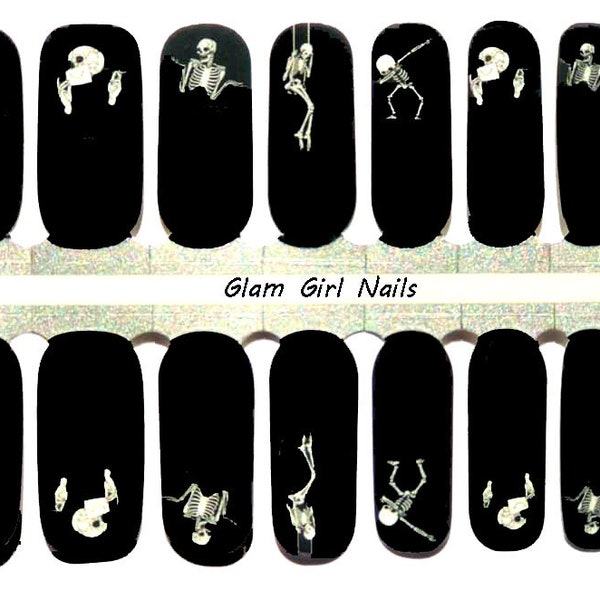 Dancing Skeleton Halloween Nail Polish Strips / Nail Wraps