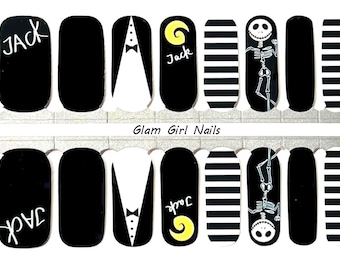 Jack Skellington Nail Polish Strips / Nail Wraps