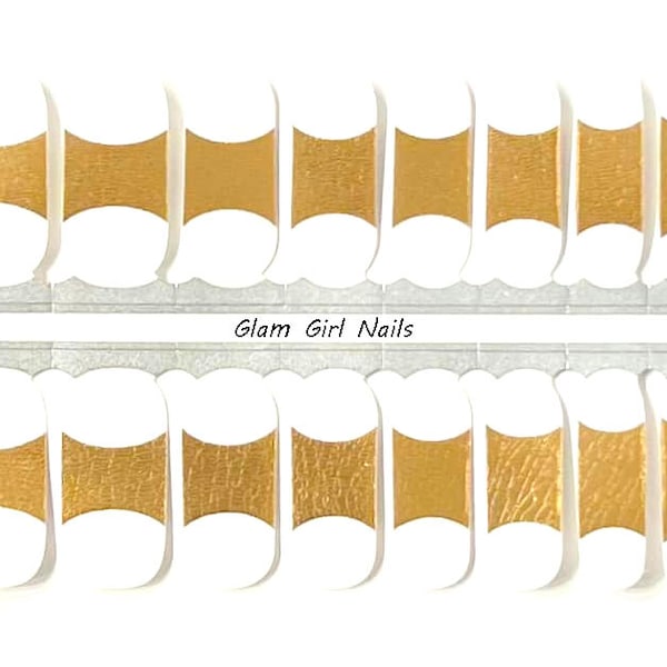 Gold Foil French Manicure Nail Polish Strips / Nail Wraps