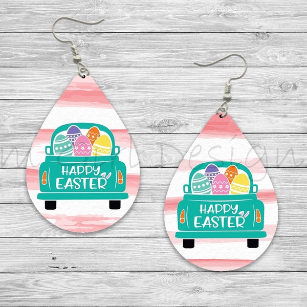 Easter Egg Truck Digital Earring Designs Template PNG, Instant Digital Download, Earring Blanks Design, Printable, Sublimation Earrings