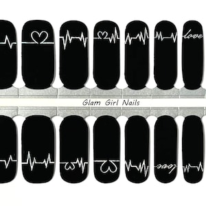 Nurse Love Nail Polish Strips / Nail Wraps / Nail Stickers / Nail Art / 100% Nail Polish Wraps