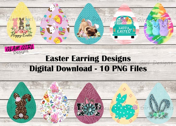 Gnome Easter Bunny Earring, Sublimation Earring Designs Template, Earring  Blanks Design, Teardrop Earring PNG, Instant Digital Download 