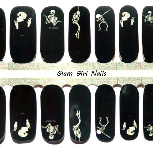 Dancing Skeleton Halloween Nail Polish Strips / Nail Wraps Etsy