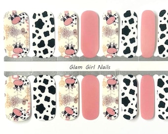 Cute Cow Farm Barnyard Nail Polish Strips / Nail Wraps / Nail Stickers / Accent Nails / Nail Art