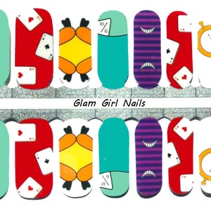 We're all Mad Here Alice in Wonderland Nail Polish Strips / Nail Polish Wraps