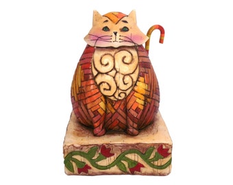 2003 Jim Shore Heartwood Creek Enesco Elijah Sitting Orange Cat