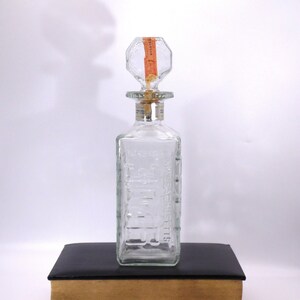 1974 Walkers Deluxe Bourbon Glass Liquor Bottle- License Plate Design