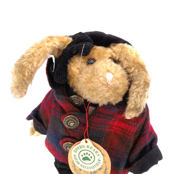 Boyd's Bears Emily Babbit In Plaid Jacket 1997  8" Hare Bunny Rabbit Plush With Tags  | 915008 | Pre Owned