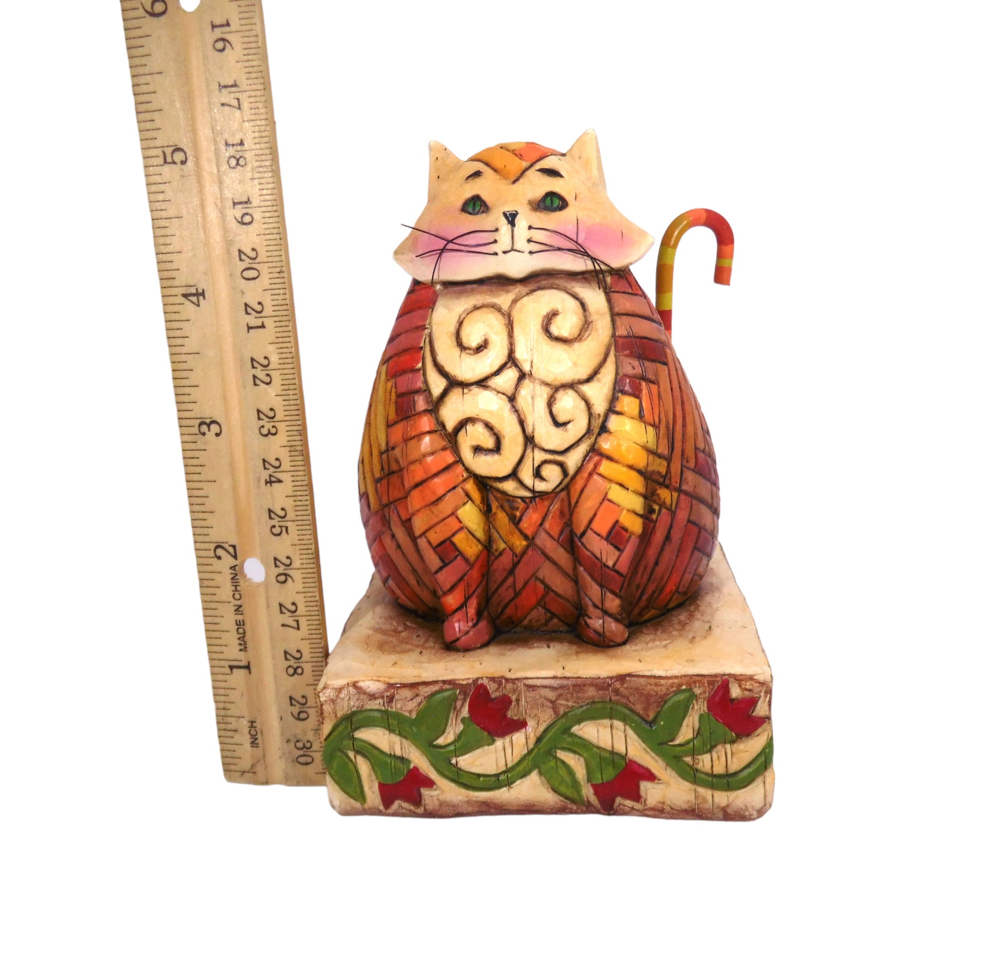 2003 Jim Shore Heartwood Creek Enesco Elijah Sitting Orange Cat