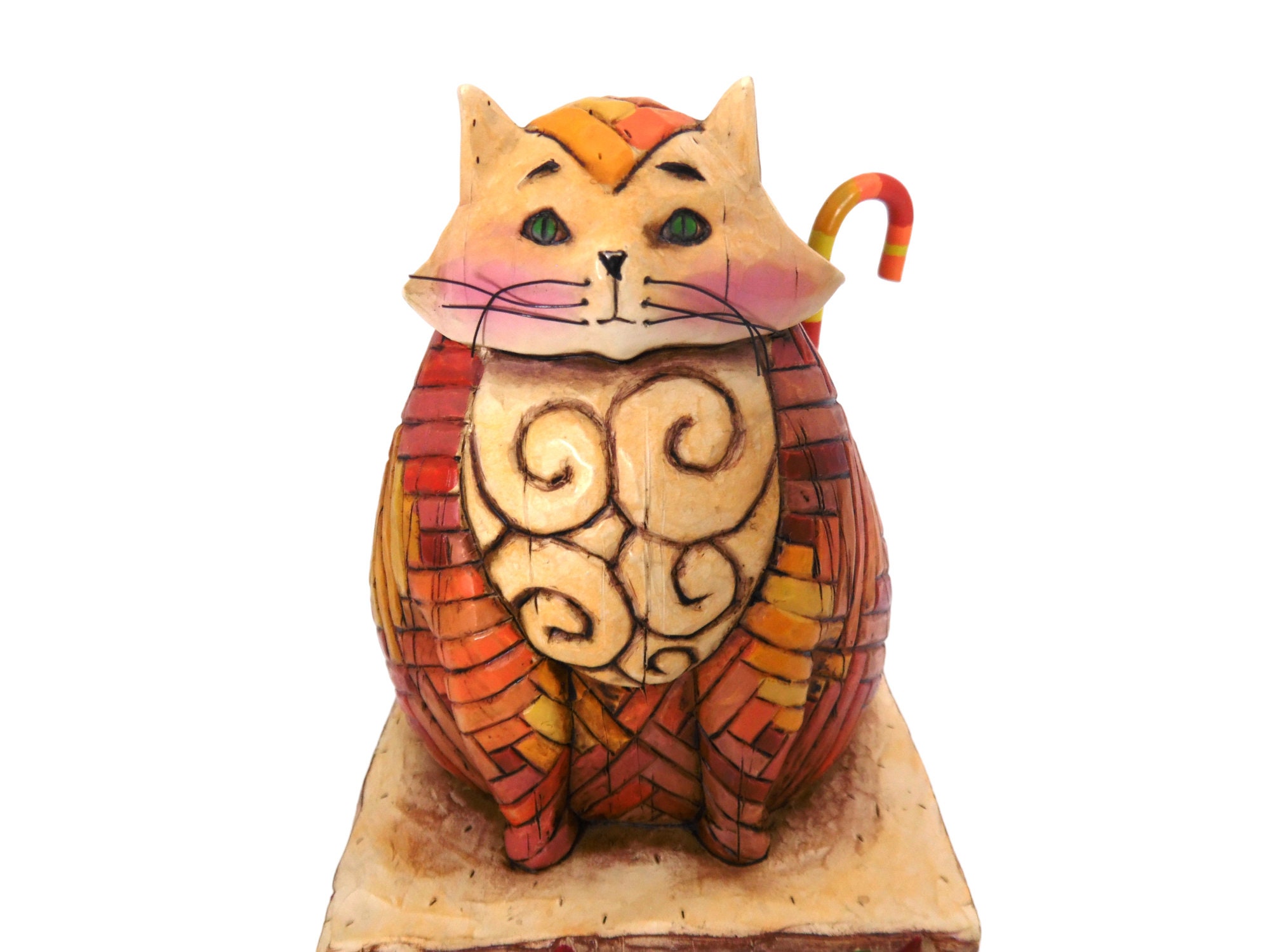 2003 Jim Shore Heartwood Creek Enesco Elijah Sitting Orange Cat