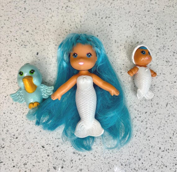 1980s Kenner Sea Wees Camille Mermaid Doll With Cascade and Pelly