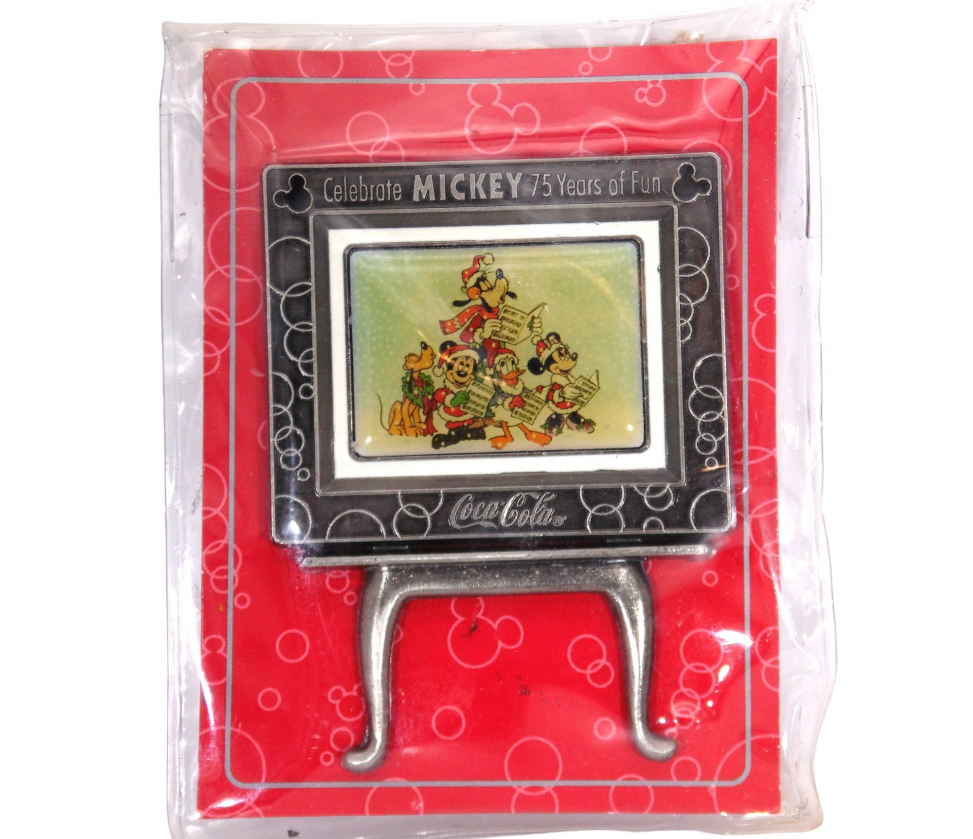 Vintage Mickey Mouse Coca Cola Easel Picture Frame 75th