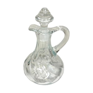 Vintage Cruet With Stopper Clear Glass Swirl