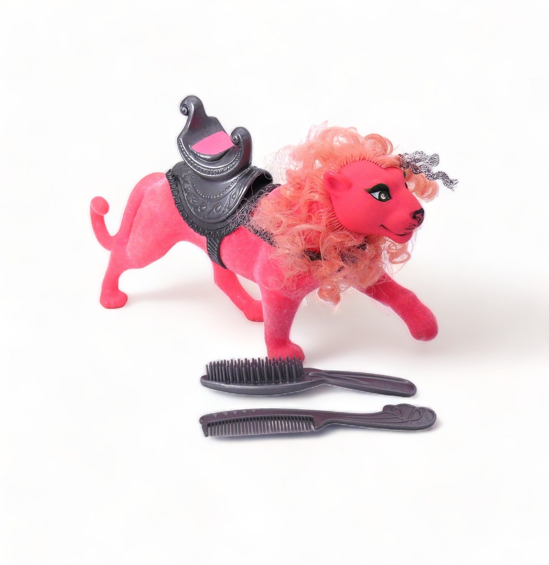 1985 She-ra Clawdeen Pink Lion Action Figure With Saddle Brush