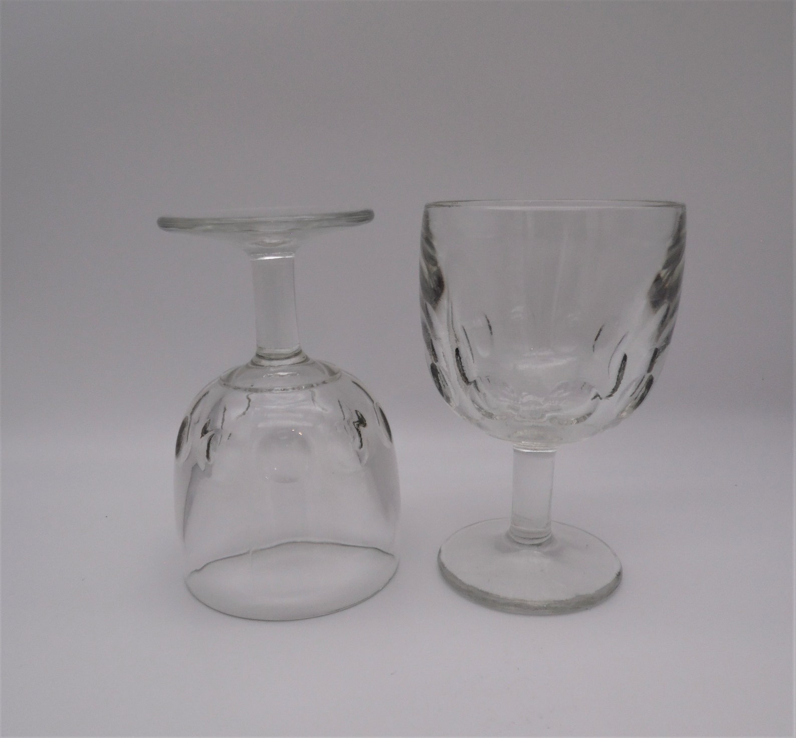 Vintage ThumbPrintClear Glass Goblets. Etsy