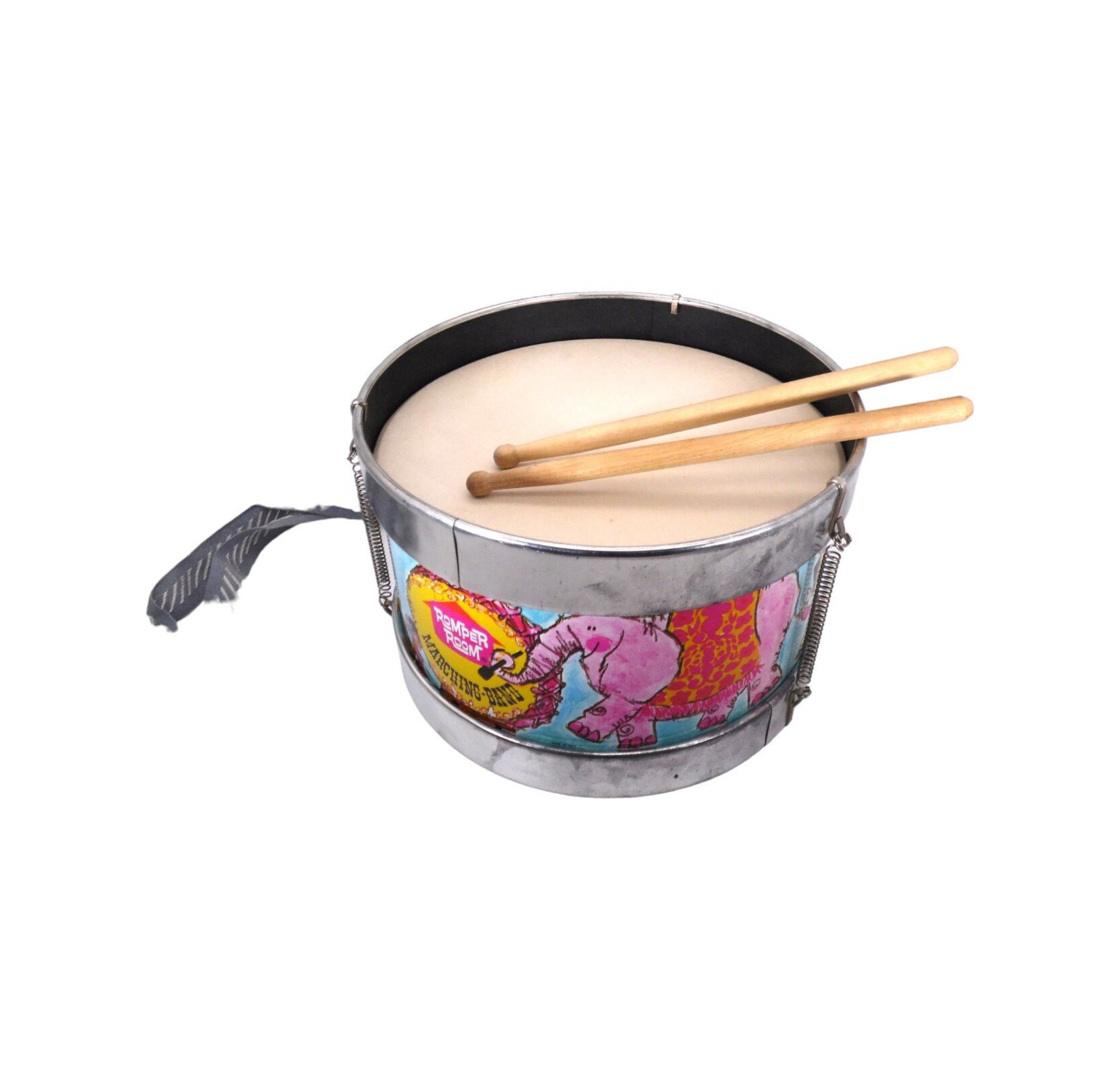 Vintage Romper Room Rhythm Drum Marching Band Tin Musical