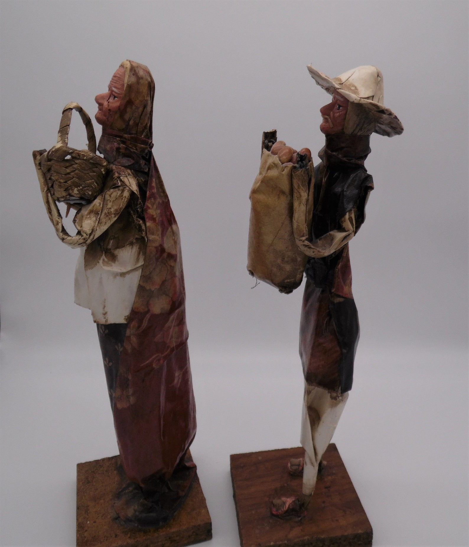 Vintage Paper Mache Folk Art People Etsy