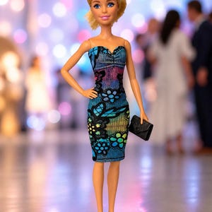 barbie short dress Genuine Barbie Short Dress w/ Pink Skirt & White Top w/ Black & Pink Polkadots