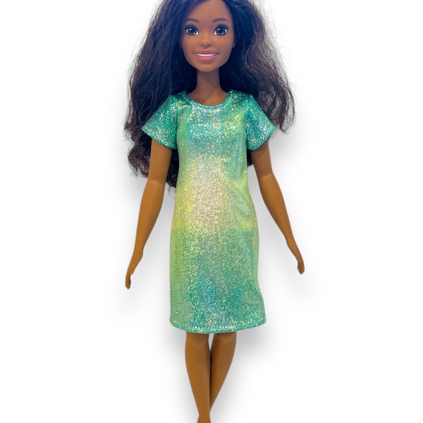 Metallic dress for 13.5” first fashion doll