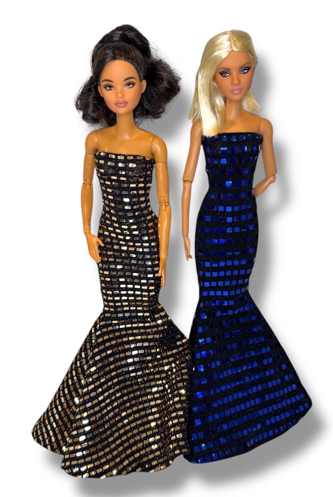 barbie black sequin dress Barbie x Unique Vintage Black Solo In The Spotlight Strapless Wiggle D main image 0