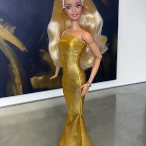 barbie fashionistas barbie doll gold dress barbie fashionistas 2025