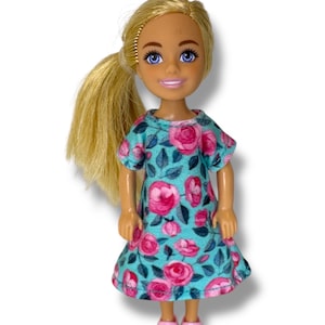 Floral dress for 5.5” fashion doll
