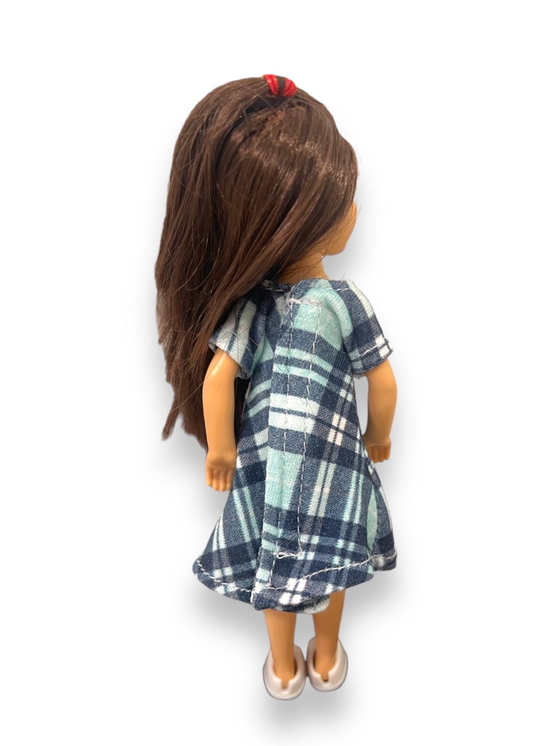 Plaid dress for 5.5 fashion doll image 2