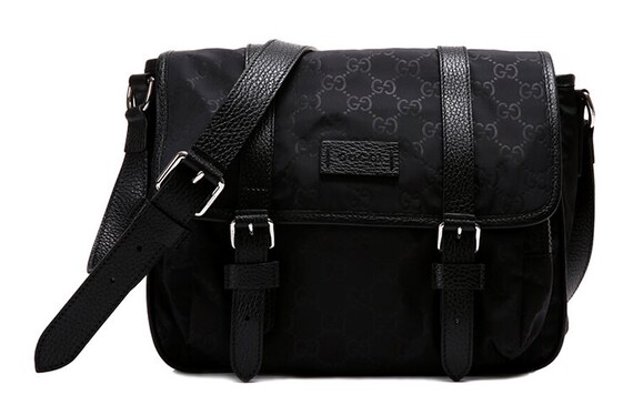 Nylon split leather function bag Messenger Bag Me… - image 1