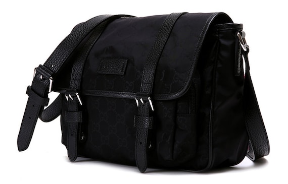 Nylon split leather function bag Messenger Bag Me… - image 3