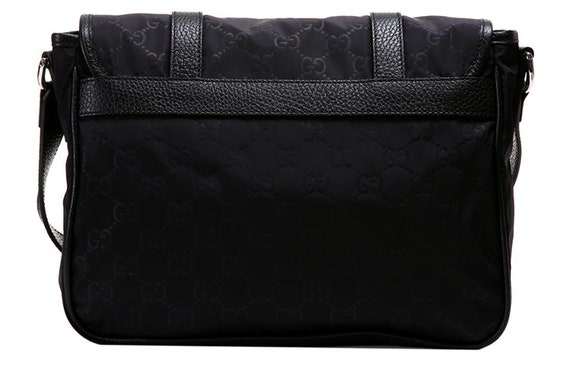 Nylon split leather function bag Messenger Bag Me… - image 4