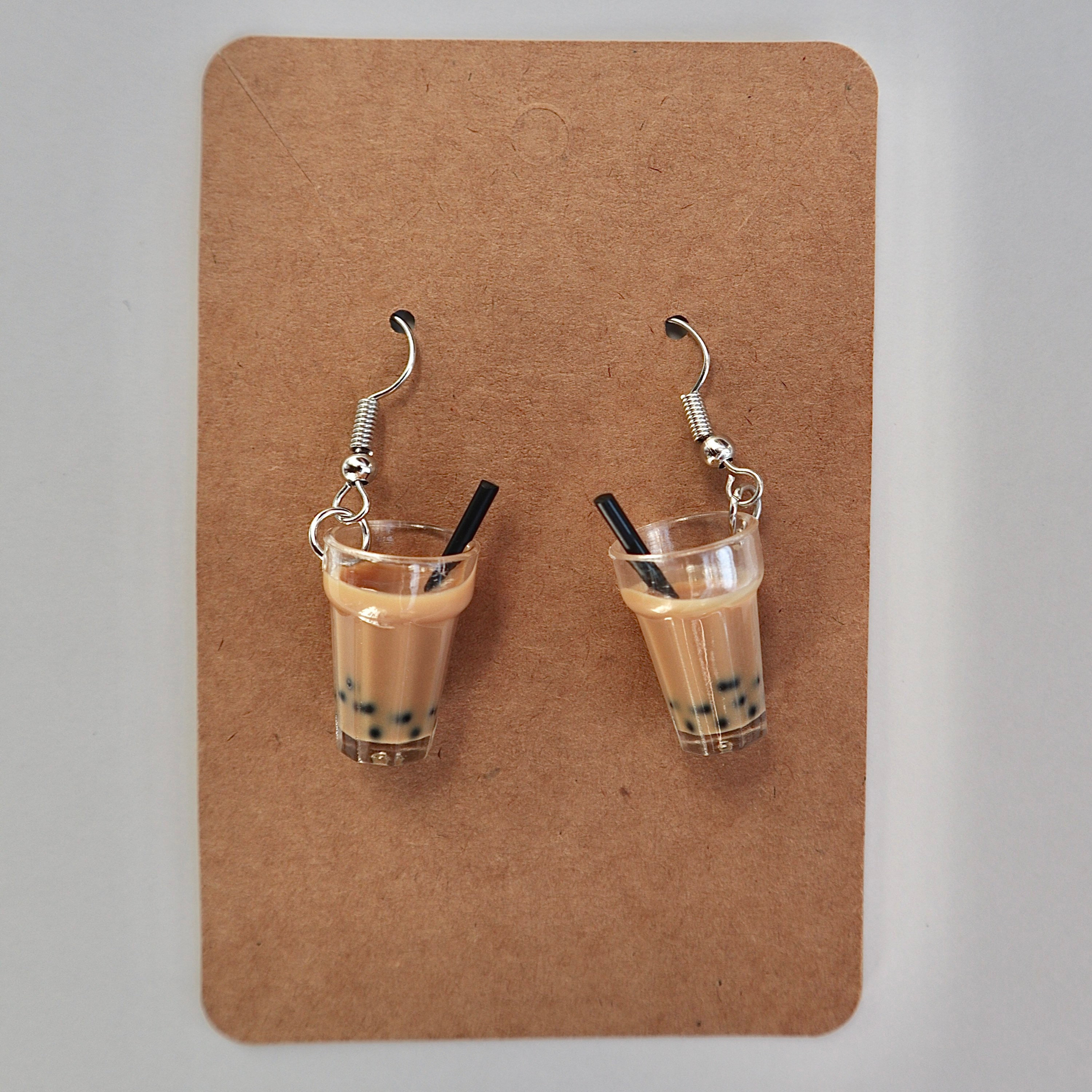 Boba Milk Tea Earrings Bubble Tea Jasmine Milk Tea Tapioca