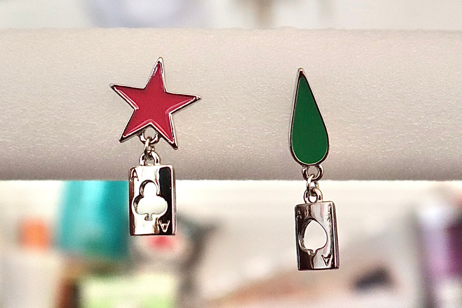 Star and Teardrop Earrings, Playing Card Anime Harajuku Streetwear, Unisex,  Men, Women, Jewelry, Kawaii, Manga, Celestial, Shinigami - Etsy