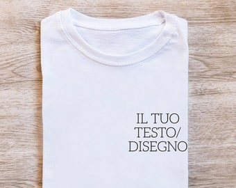 T-shirt ricamata personalizzazione con Testo/Logo - Uomo/Donna/Bambino