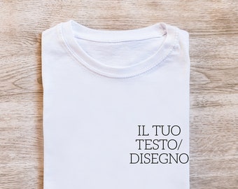 T-shirt ricamata personalizzazione con Testo/Logo - Uomo/Donna/Bambino