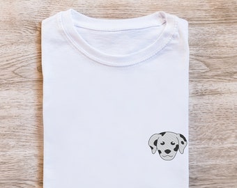 T-Shirt mit gestickter Personalisierung, „DALMATA“
