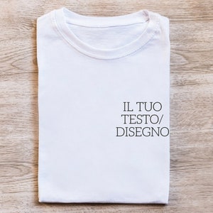 T-shirt ricamata personalizzazione con Testo/Logo Uomo/Donna/Bambino immagine 1