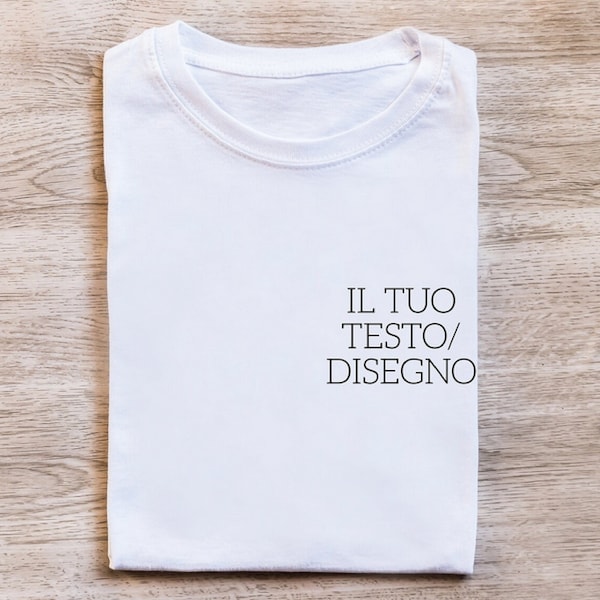 T-shirt ricamata personalizzazione con Testo/Logo - Uomo/Donna/Bambino