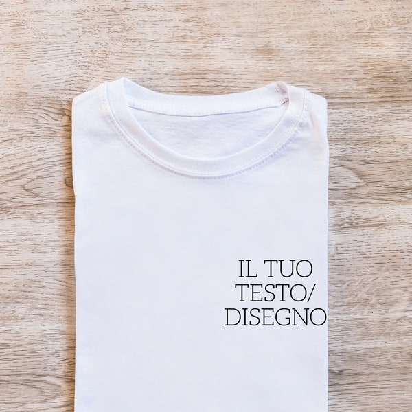 T-shirt ricamata personalizzazione con Testo/Logo - Uomo/Donna/Bambino