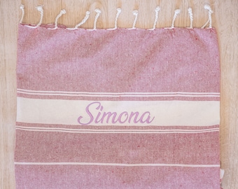 Personalized towels, Gift for special days, Embroidered beach towel, Gift idea, Beach towel - 100% Cotton 180 x 90 cm