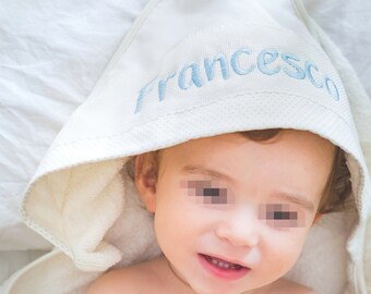 Accappatoio Triangolo Neonato Personalizzato con il Nome Set, set neonato regalo