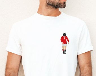 T-shirt with embroidered personalization, GEORGE BEST - Gift for Football Lovers - fifth Beatle