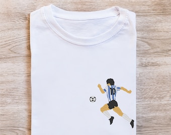 T-shirt with embroidered customization, Maradona DS10.