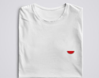 Watermelon T-shirt with embroidered customization - Watermelon T-shirt Men/Women, Gift for food lovers, gift for fruit lovers!