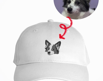 Customizable HAT with EMBROIDERY, portrait of your dog, portrait of your pet, gift for pet lovers.