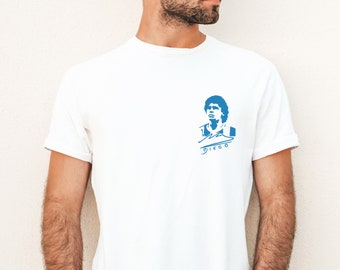 T-shirt con personalizzazione ricamata, Maradona DS10, Diego, Napoli, Scudetto.
