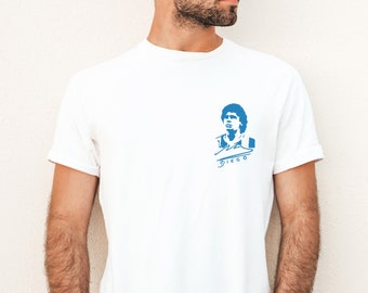T-shirt with embroidered customization, Maradona DS10, Diego, Napoli, Scudetto.