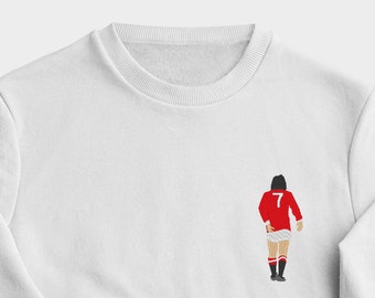 Sweat-shirt avec personnalisation brodée, GEORGE BEST - Cadeau pour les amateurs de football - cinquième Beatle