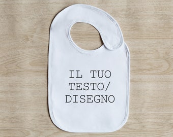 Bavaglino Personalizzato con ricamo Idea Regalo per Neonato e Neonata