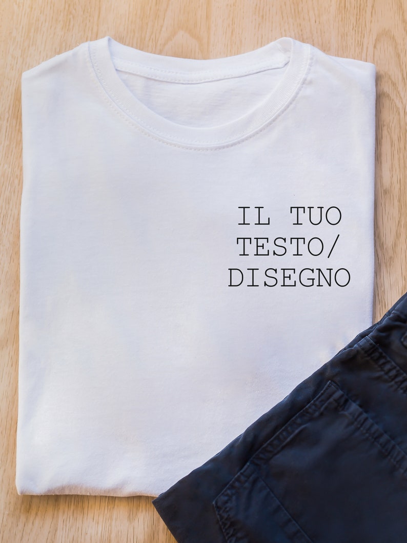 T-shirt ricamata personalizzazione con Testo/Logo Uomo/Donna/Bambino immagine 3