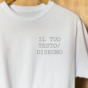 T-shirt ricamata personalizzazione con Testo/Logo Uomo/Donna/Bambino immagine 2